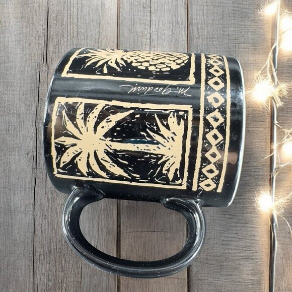 Palms and Pineapples Hawaiian Coffee Cup Mug by Island Heritage M Goodwill Mug - Picture 2 of 10